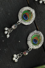 Thumbnail for Mominos Fashion Johar Kamal Oxidised Silver-Plated Brass Finish Long Necklace For Women (Silver) - Distacart