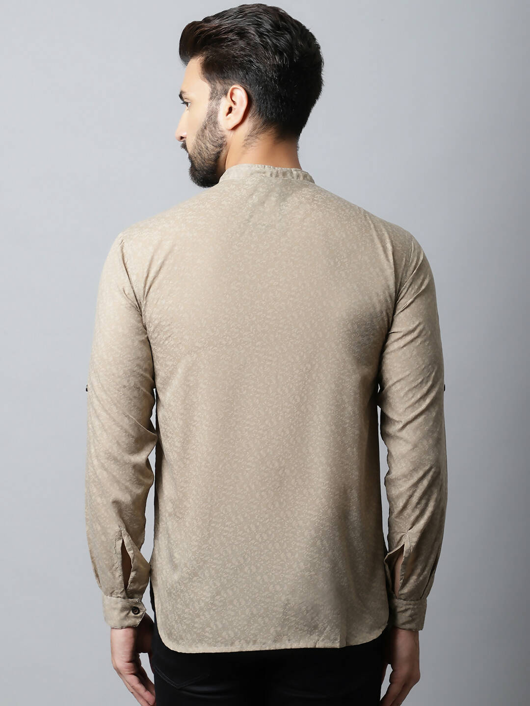 Even Apparels Beige Color Pure Cotton Men's Kurta With Band Collar (SLD072) - Distacart