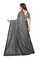 Thumbnail for Vamika Grey Lycra Knitted Saree