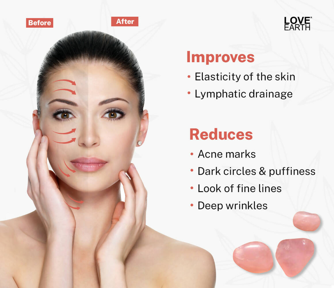 Love Earth Rose Quartz Face Roller - Distacart