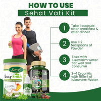 Thumbnail for Divya Shree Sehat Vati Capsule, Easy Fresh Powder & Punch Tulsi Drop Combo - Distacart