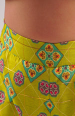 Thumbnail for Lil Drama Raangoli Crop Top With Palazzo Co-Ordinate Set - Green - Distacart