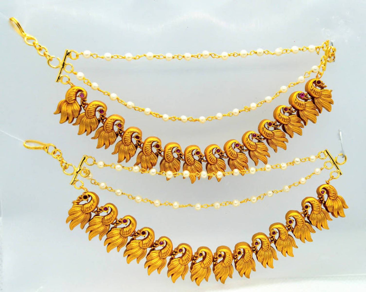 Matt Finish Peacock Ear side chain pair