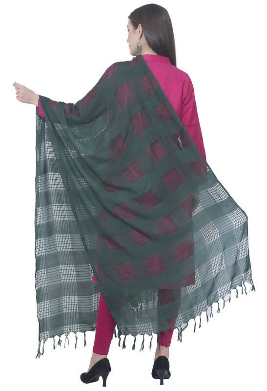 Mominos Fashion Moeza Bottle Green Window Cotton Dupatta - Distacart