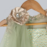 Thumbnail for Pink Cow Fashions Zig-Zag Printed Ghagra Choli With Frill Strips - Distacart
