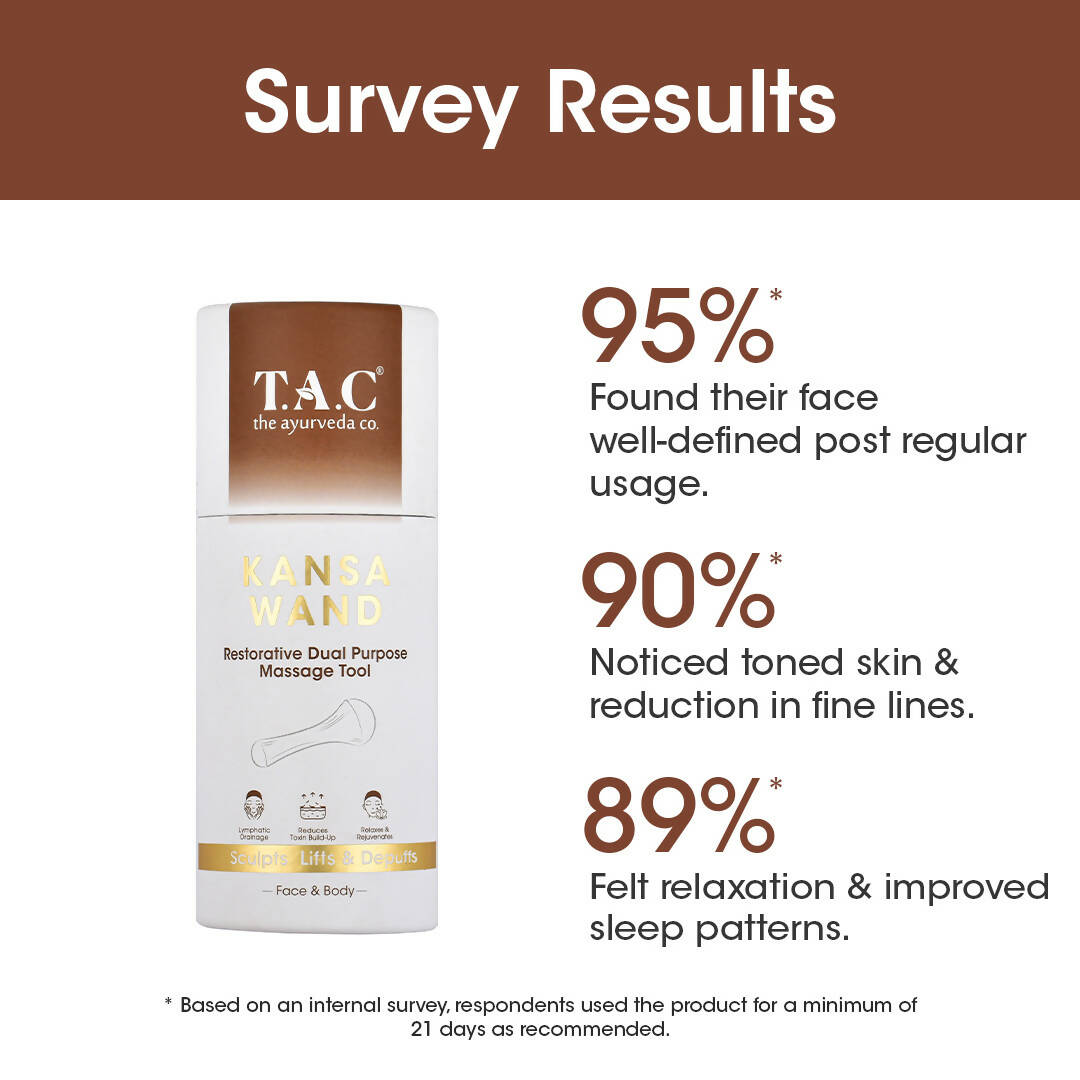 TAC - The Ayurveda Co. Kansa Wand Dual Purpose Massager Tool for Face & Body - Distacart