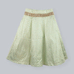 Thumbnail for Pink Cow Fashions Zig-Zag Printed Ghagra Choli With Frill Strips - Distacart