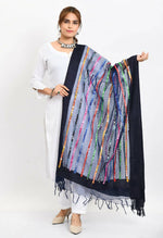 Thumbnail for Mominos Fashion Moeza Women's Orgenza Multi Thread Mirror Work Navy Blue Dupatta - Distacart