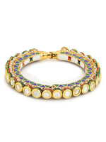 Thumbnail for Gold-Plated Stone Studded Meenakari Bangle - Ruby Raang - Distacart