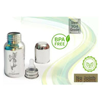 Thumbnail for Goodmunchkins Stainless Steel Feeding Rustfree Bottle with 2 Anti Colic Silicone Nipple For Kids 300ml - Distacart