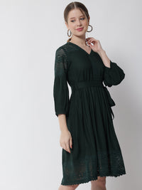 Thumbnail for NOZ2TOZ Women Summer Green Dress - Distacart
