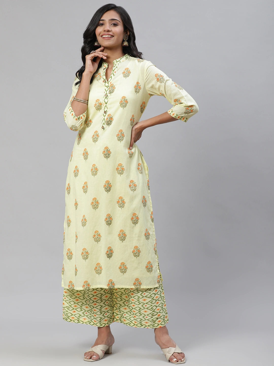 NOZ2TOZ Women Yellow Ethnic Motifs Kurta - Distacart