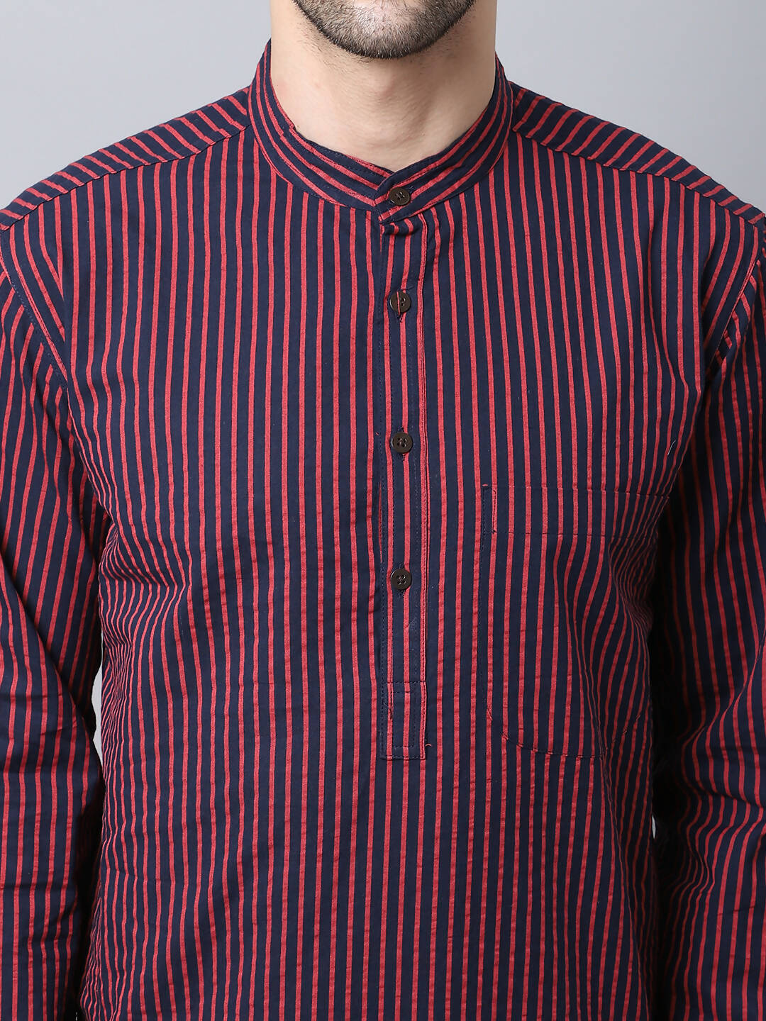 Even Apparels Black Pure Cotton Men's Kurta With Band Collar - Distacart