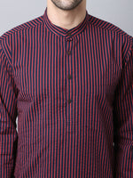 Thumbnail for Even Apparels Black Pure Cotton Men's Kurta With Band Collar - Distacart