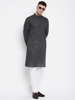 Thumbnail for Even Apparels Grey Pure Cotton Men's Kurta With Band Collar - Distacart