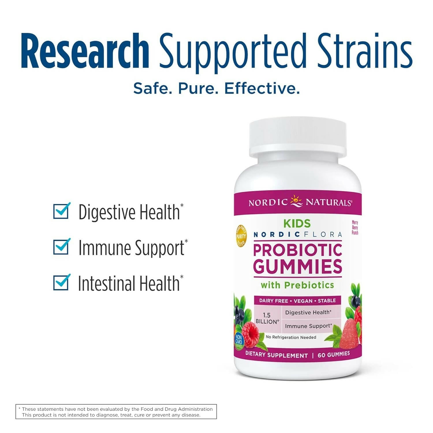 Nordic Naturals Kids Nordic Flora Probiotic Gummies with Prebiotics - Distacart