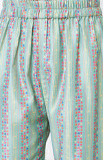 Thumbnail for Lil Drama Golden Weaves Blue Crop Top With Palazzo Co-Ordinate Set - Distacart