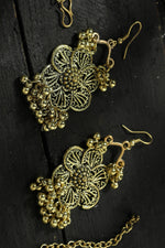 Thumbnail for Mominos Fashion Johar Kamal Golden-Plated Brass Finish Floral Desgin Choker For Women - Distacart