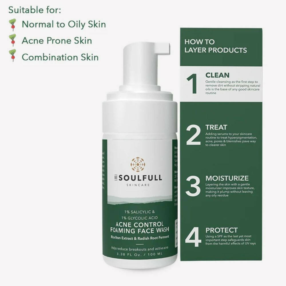 Be Soulfull Acne Control Foaming Face Wash - Distacart