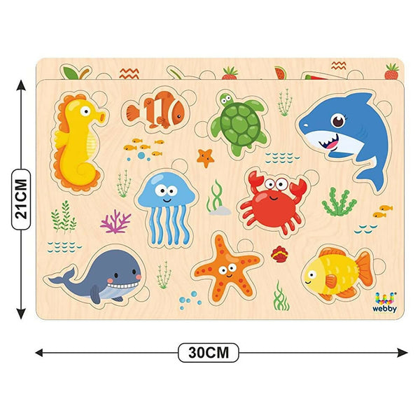 Webby Wooden Educational Colorful Puzzle for Preschool Kids - Set of 6 - Distacart