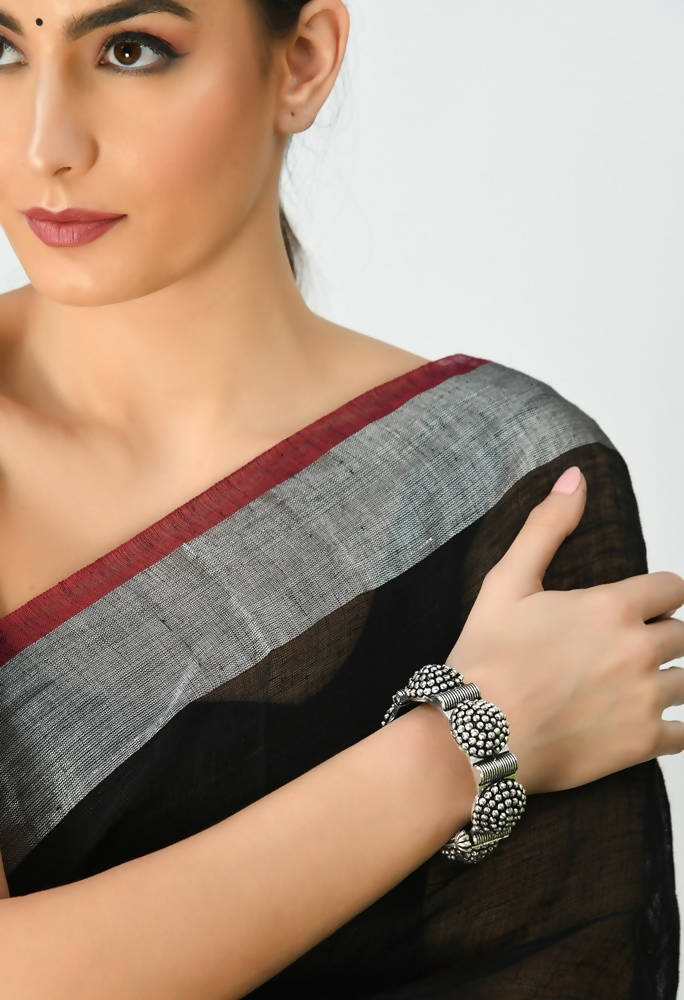 Mominos Fashion Kamal Johar Oxidised German Silver Bangles Set