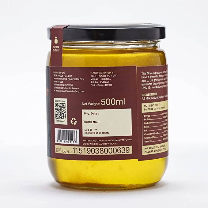 Two Brothers Organic Farms A2 Gir Cow Cultured Full Moon Ghee - Distacart