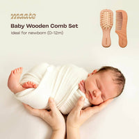 Thumbnail for Maate Baby Wooden Comb Set | Beechwood Comb and Hair Brush - Distacart