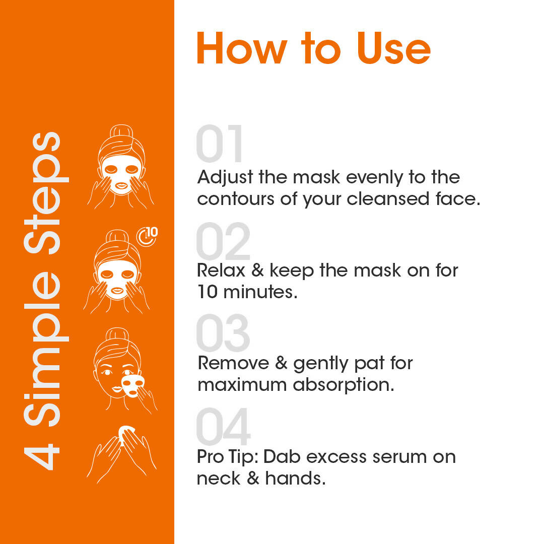 TAC - The Ayurveda Co. Vitamin C Serum Sheet Mask | Natural Skin Brightness - Distacart