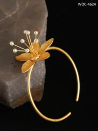 Thumbnail for Mominos Fashion Johar Kamal Matt Golden Flower Bracelet