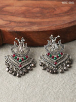 Thumbnail for Mominos Fashion Johar Kamal Silver Barrat Ghungroo Earrings
