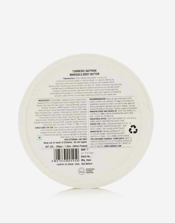 Fabessentials Turmeric Saffron Marigold Body Butter - Distacart