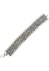 Thumbnail for Mominos Fashion Kamal Johar Oxidised Silver-Plated Bracelet - Handcraft