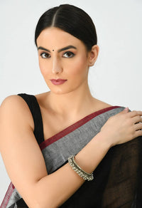 Thumbnail for Mominos Fashion Kamal Johar Oxidised Silver-Plated Ghungroo Handcraft Bracelet