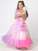 Thumbnail for Lil Drama Girls Choli Ghaghra With Dupatta Set - Pink - Distacart