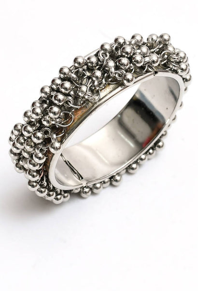 Mominos Fashion Kamal Johar Oxidised Silver-Plated Ghungroo Handcraft Alloy Bracelet