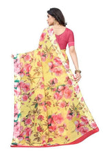 Thumbnail for Vamika Yellow Linen Satin Border Saree (SONAKSHI 12 YELLOW )
