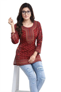 Thumbnail for Snehal Creations Style Galore Summer Cool Printed Short Kurti Tunic