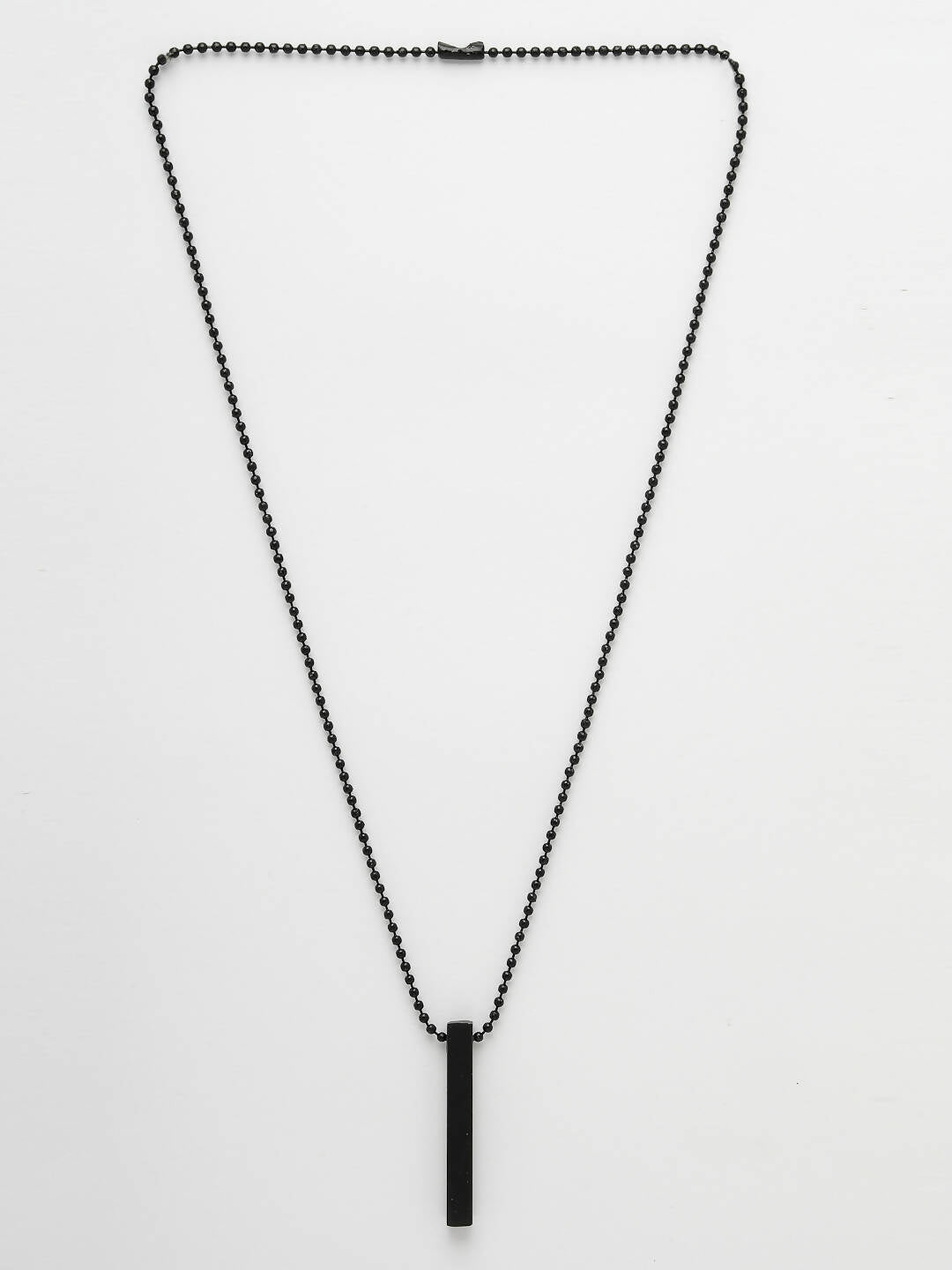 NVR Men's Black Rhodium Plated Bar Pendant & Chain - Distacart