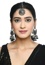Thumbnail for Mominos Fashion Johar Kamal Jhumkas With Maang Tikka Earrings - Distacart