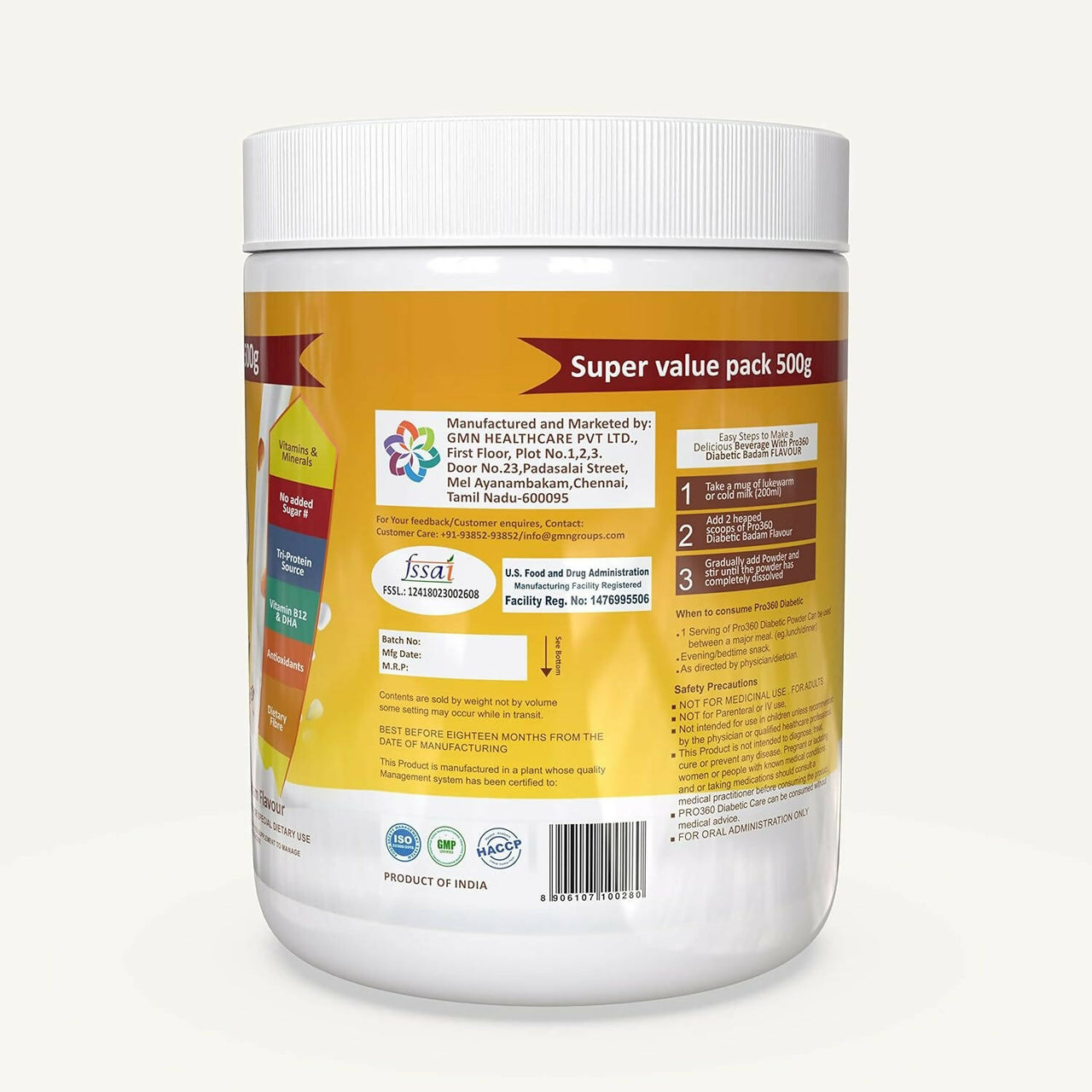 Pro360 Diabetic Care Protein Powder - Distacart