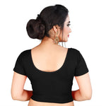 Thumbnail for Vamika Black Lycra Plain Blouse - Distacart