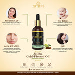 Thumbnail for Tamas Pure Ayurveda 100% Organic Jojoba Cold Pressed Carrier Oil- USDA Certified Organic- 30ML - Distacart