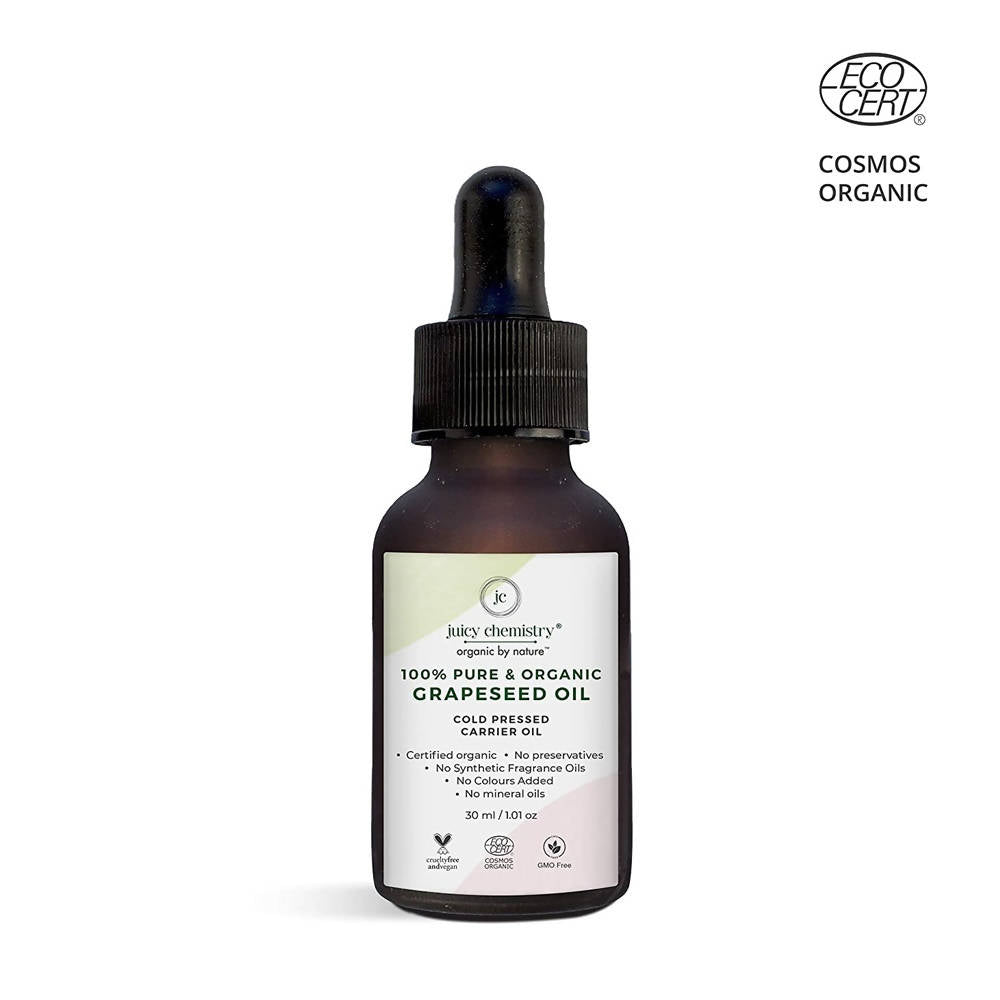 Juicy Chemistry Pure & Organic Grapeseed Cold Pressed Carrier Oil - Distacart
