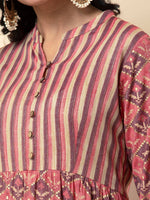 Thumbnail for Indya Orange Printed Maxi Dress - Distacart