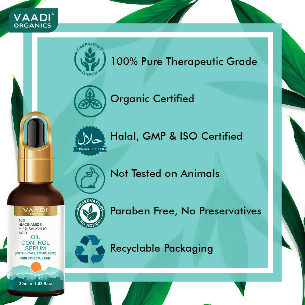 Vaadi Herbals Oil Control Serum With 10 % Niacinamide & 2% Salicylic Acid - Distacart