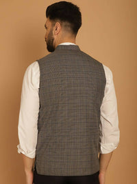 Thumbnail for Even Apparels Nehru Jacket With Welt Pockets - Grey - Distacart