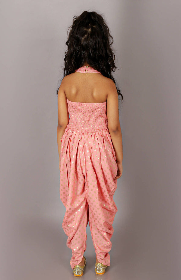 Lil Drama Fusion Fair Girls Peach Dhoti Jumper - Distacart