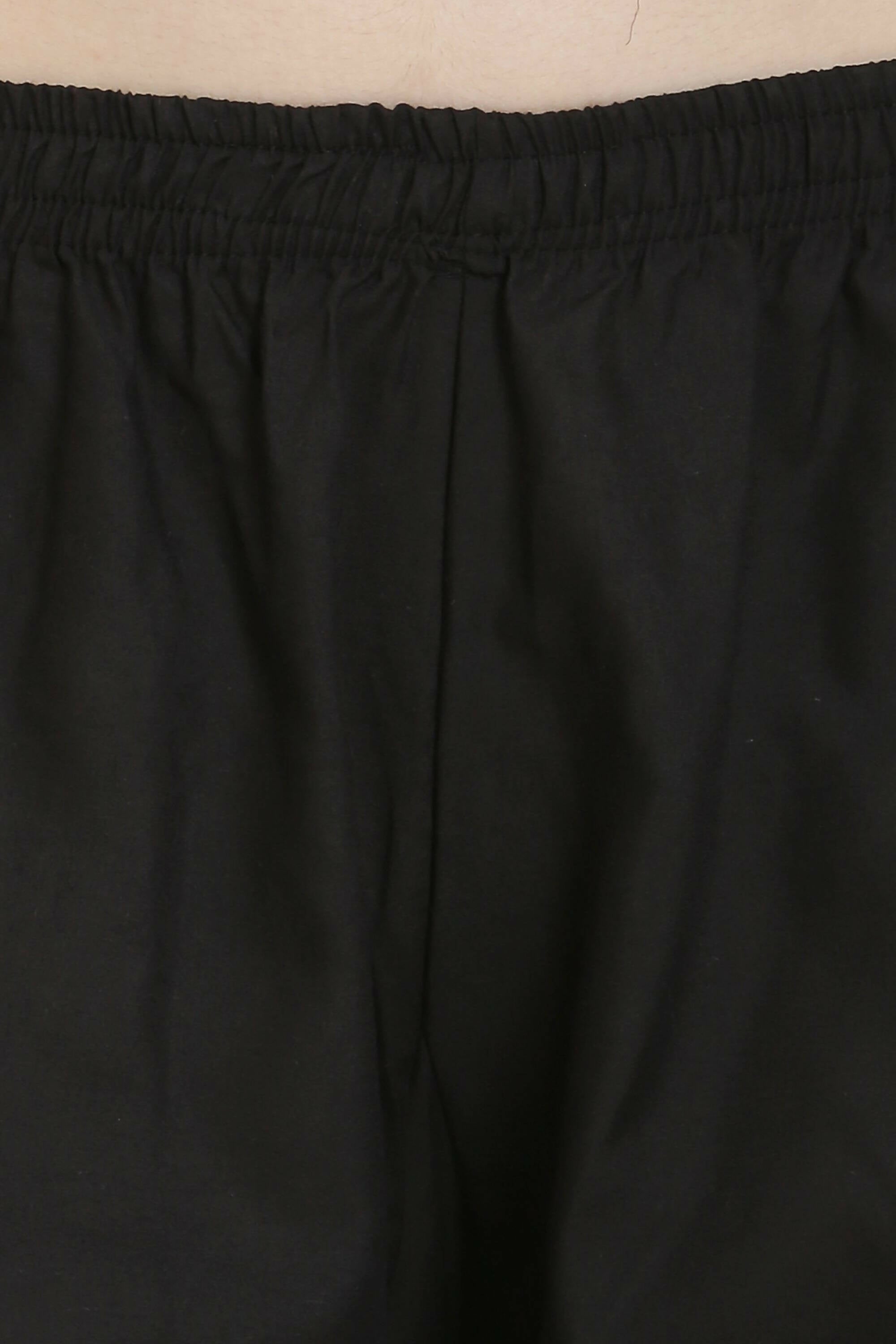 PAVONINE Black Color Chikankari Lace Scalloped Hem Cotton Fabric Sharara - Distacart