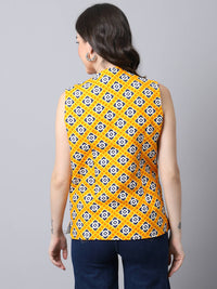 Thumbnail for Even Apparels Yellow Viscose Rayon Open Front Women's Waistcoat - Distacart