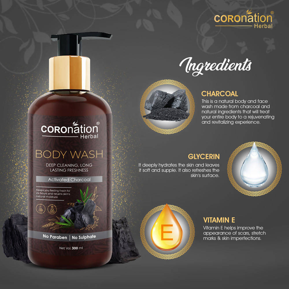 Coronation Herbal Activated Charcoal Body Wash - Distacart